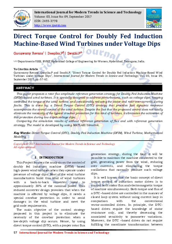 (PDF) Direct Torque Control for Doubly Fed Induction Machine-Based Wind ...