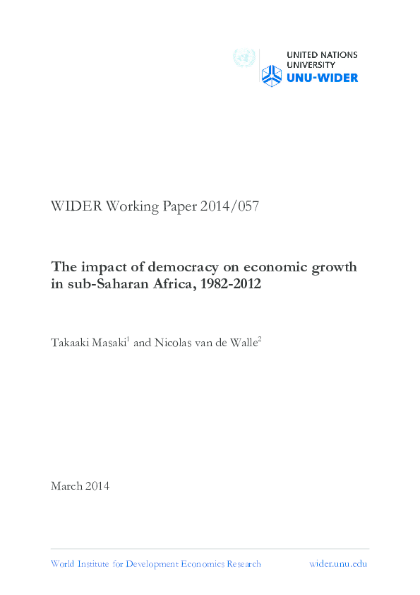 (PDF) The impact of democracy on economic growth in sub-Saharan Africa ...