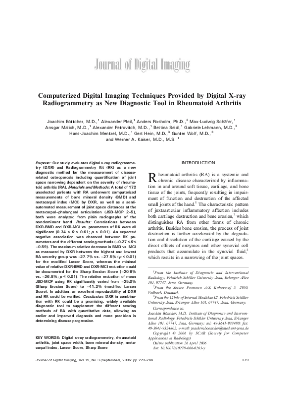 (PDF) Computerized Digital Imaging Techniques Provided by Digital X-ray ...