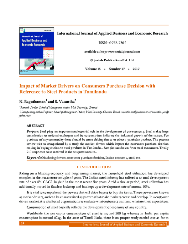 (PDF) Impact of Market Drivers on Consumers Purchase Decision with ...