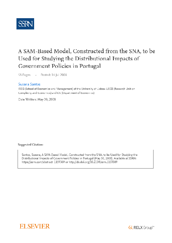 (PDF) A SAM-based Model, constructed from the SNA, to be used for ...