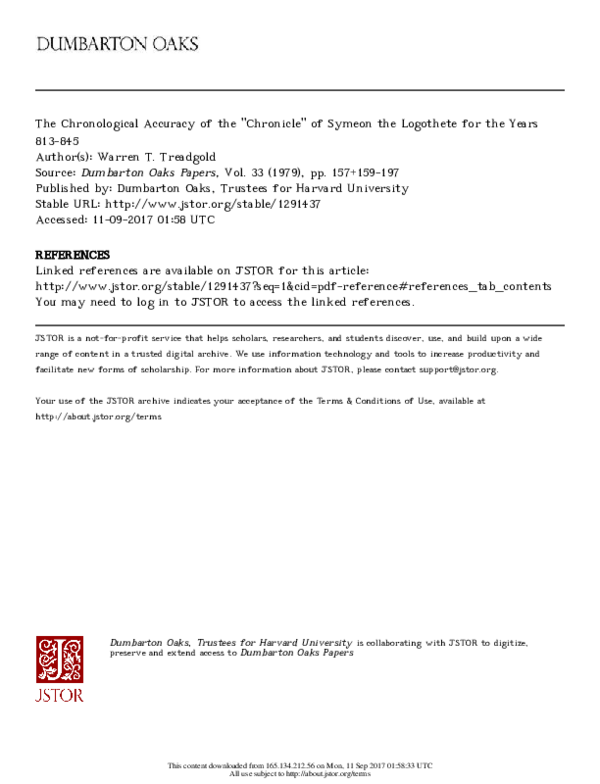 The Chronological Accuracy of the Chronicle of Symeon the Logothete for the Years 813-845