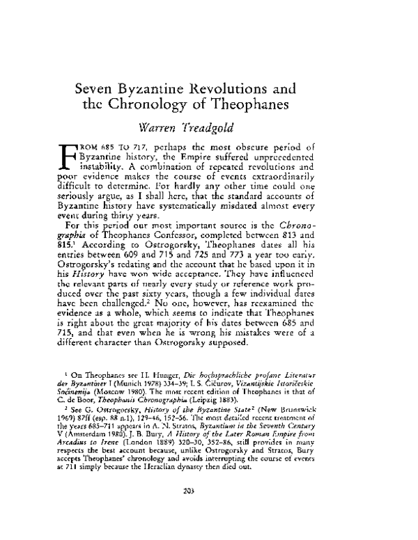 Seven Byzantine Revolutions and the Chronology of Theophanes