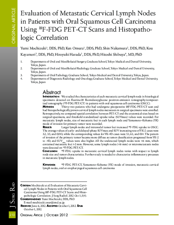 (PDF) Evaluation of metastatic cervical lymph nodes in patients with ...