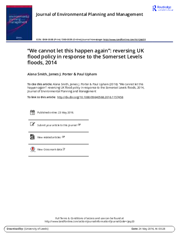 (PDF) Journal of Environmental Planning and Management