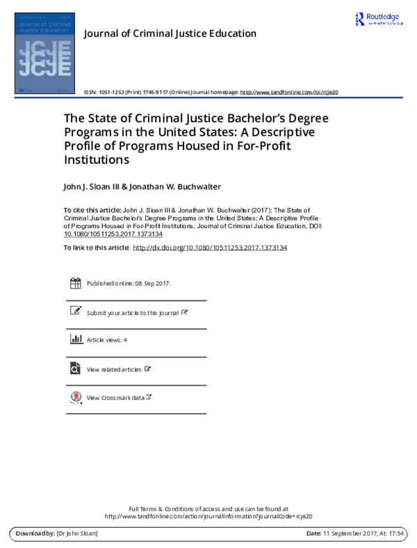(PDF) The State of Criminal Justice Bachelor’s Degree Programs in the ...