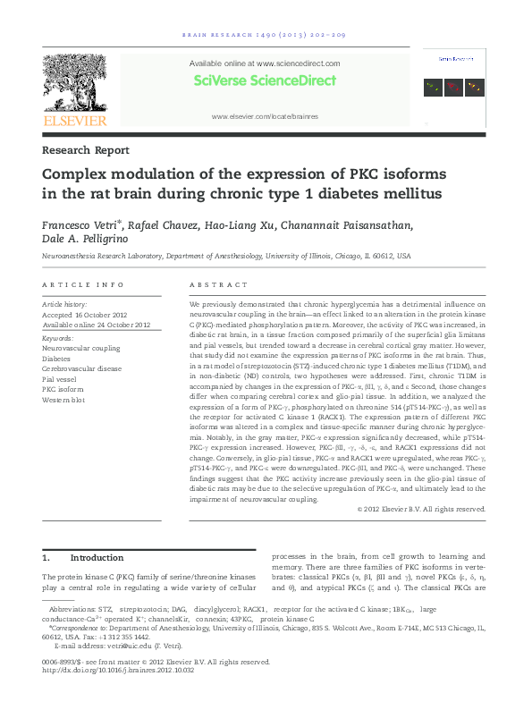 (PDF) Complex modulation of the expression of PKC isoforms in the rat ...