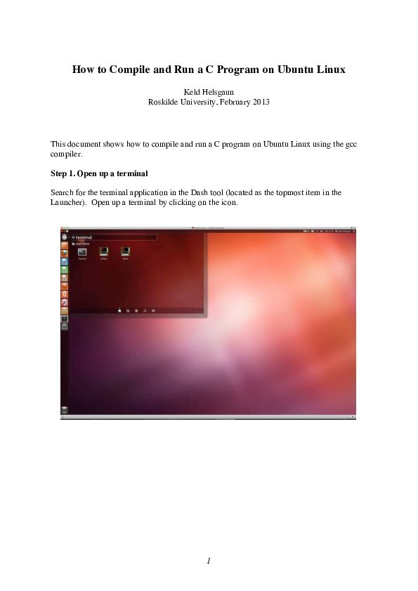 (PDF) How to Compile and Run a C Program on Ubuntu Linux