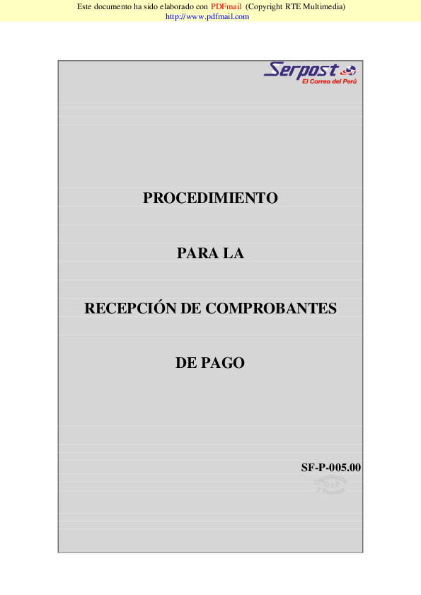 (PDF) PROCEDIMIENTO PARA LA RECEPCIÓN DE COMPROBANTES DE PAGO