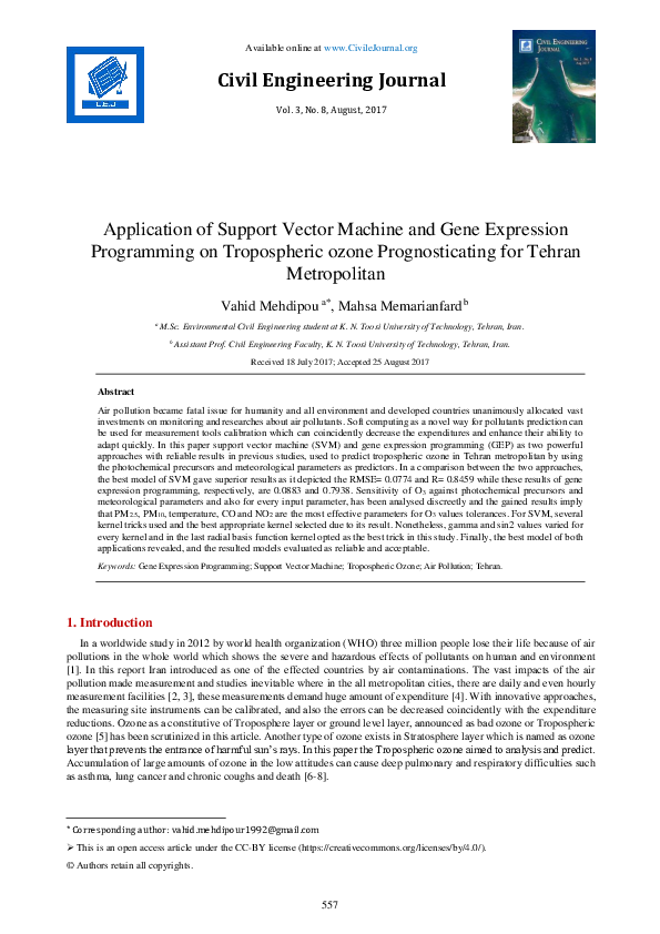 (PDF) Application of Support Vector Machine and Gene Expression ...