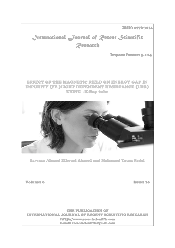 (PDF) EFFECT OF THE MAGNETIC FIELD ON ENERGY GAP IN IMPURITY (FE )LIGHT ...