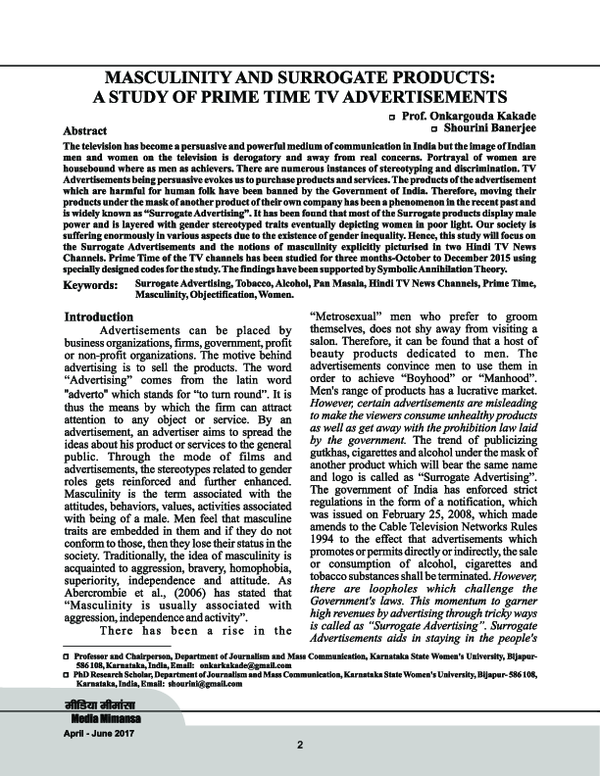 (PDF) Masculinity and Surrogate Products: A Study of Prime Time TV ...