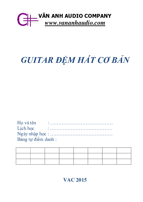 First page of “Giáo trình Guitar đệm hát”