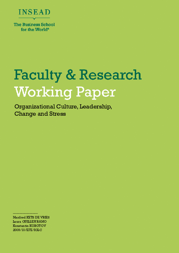 (PDF) Organizational Culture, Leadership, Change, and Stress