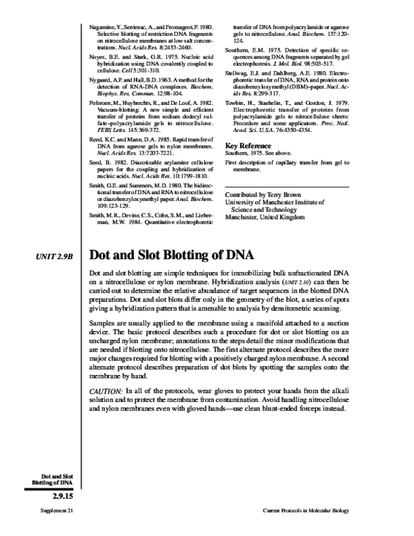 (PDF) DNA dlot blot protocol UV