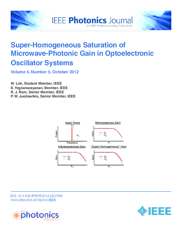 (PDF) SuperHomogeneous Saturation of MicrowavePhotonic Gain in