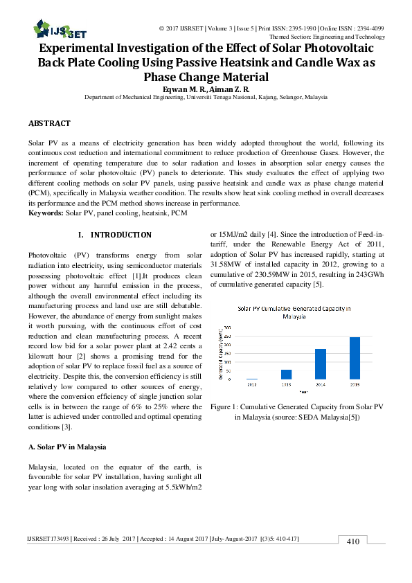 (PDF) Experimental Investigation of the Effect of Solar Photovoltaic ...