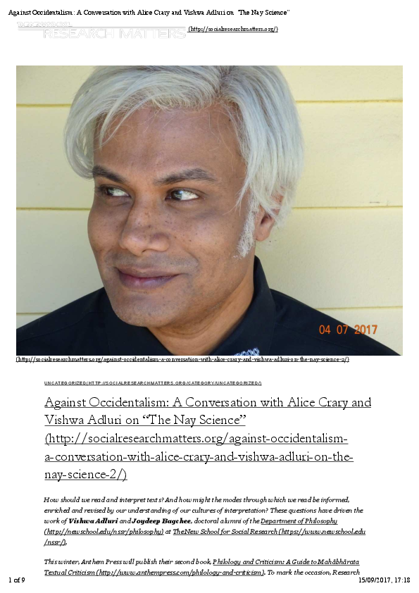 Against Occidentalism