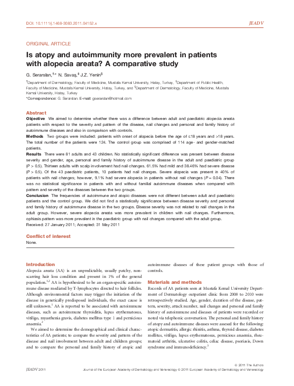 (PDF) Is atopy and autoimmunity more prevalent in patients with ...