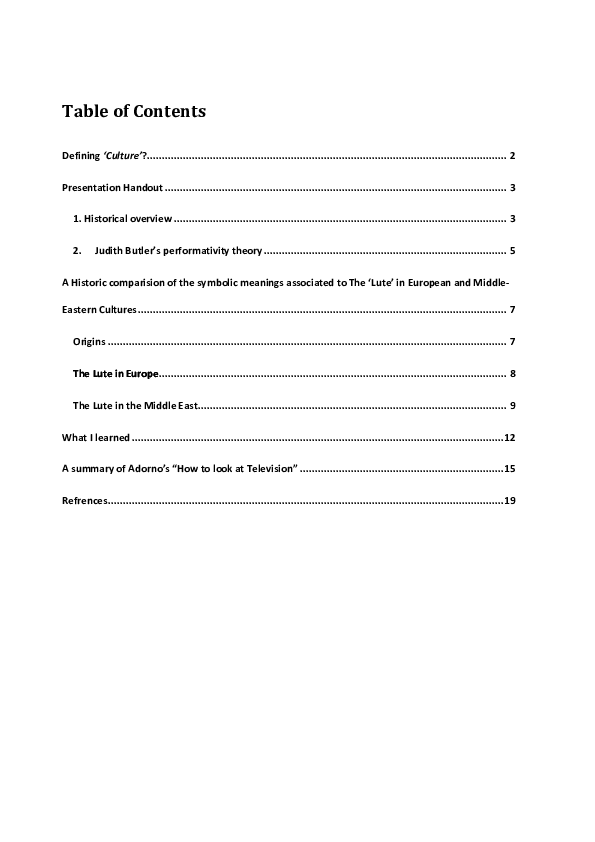 (PDF) On defining culture and the comparison between the "Lute" and the