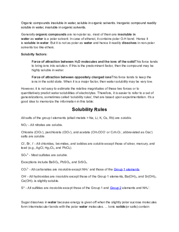 (DOC) Organic compounds insoluble in water bongking naba Academia.edu