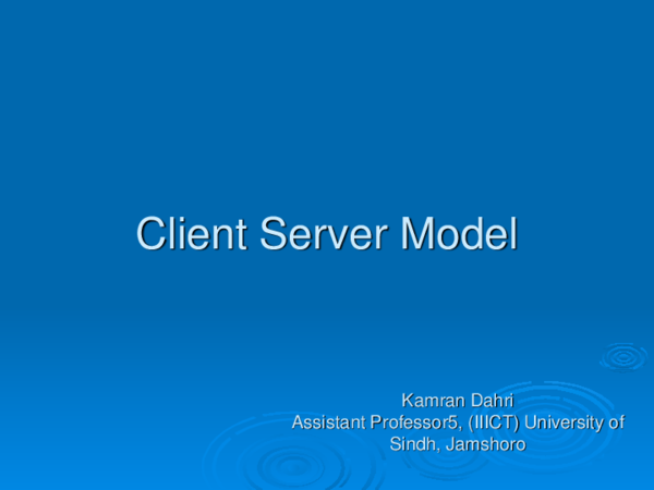 (PPT) Client Server Model