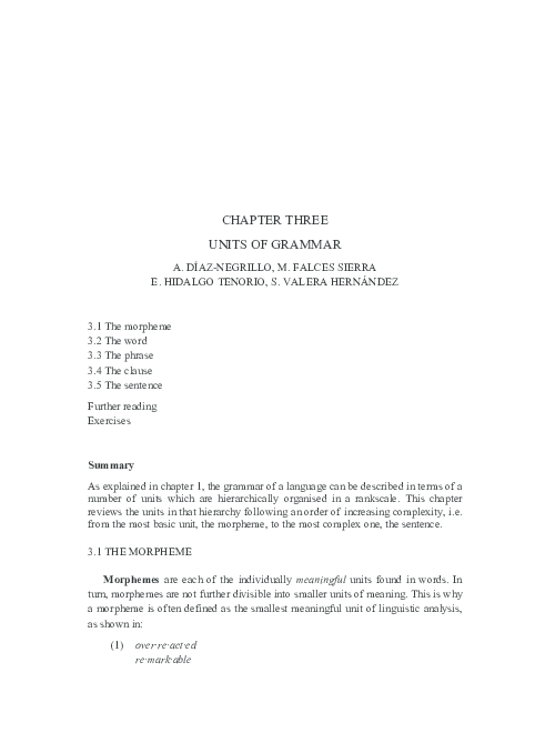 Pdf Units Of Grammar Chapter 3 Marta Falces Sierra And Encarnacion Hidalgo Tenorio Academia Edu