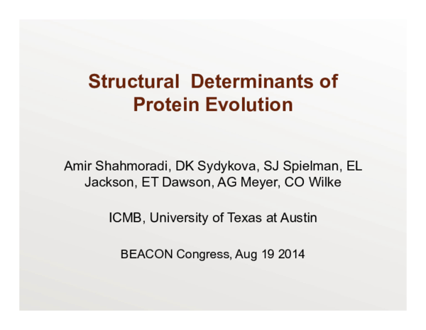 (PDF) Structural Determinants of Protein Evolution
