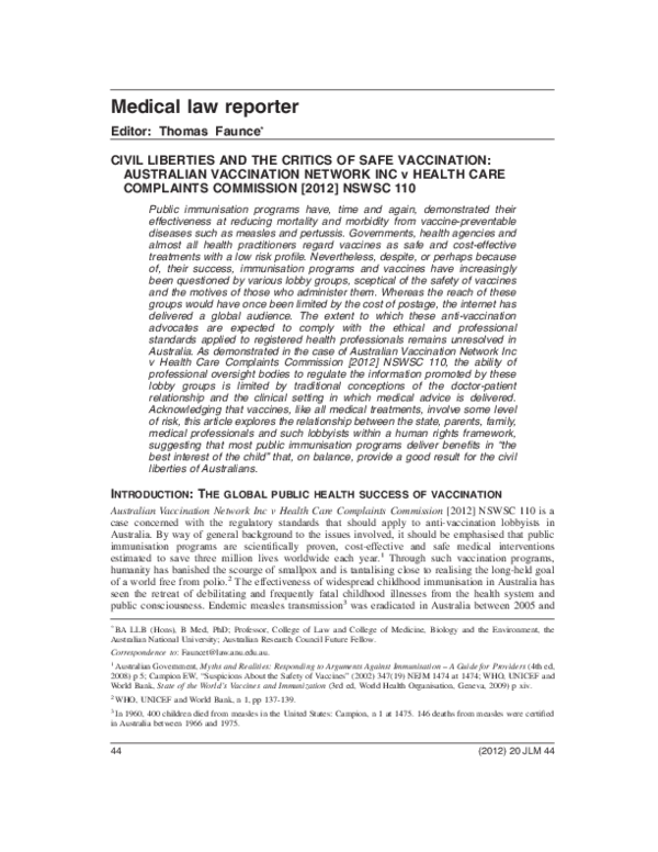 (PDF) Civil Liberties and the Critics