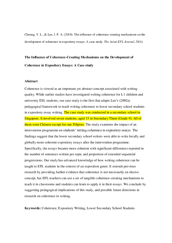 (PDF) The Influence of Coherence-Creating Mechanisms on the Development ...