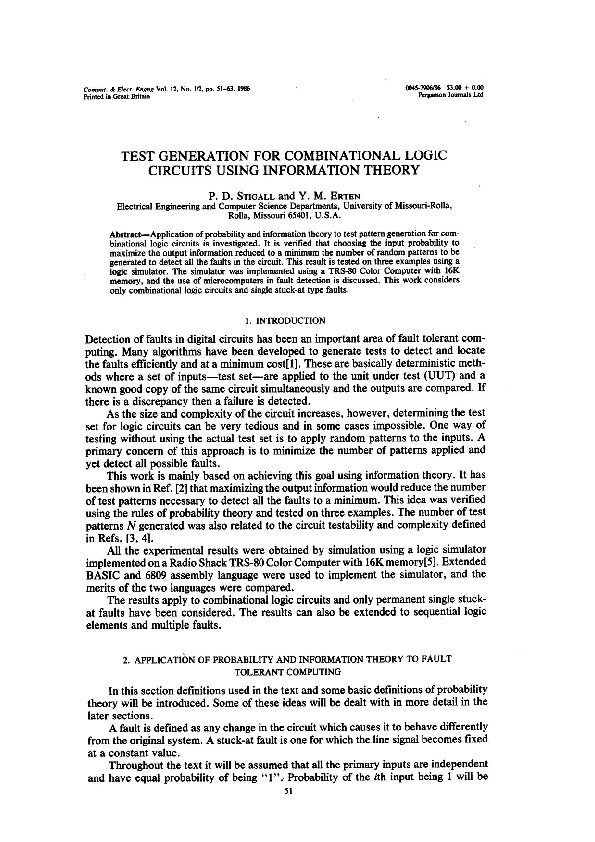 (PDF) Test generation for combinational logic circuits using ...