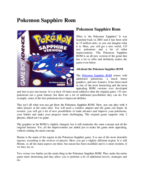 Freenom World Sapphire Pokemon Pokemon Pokemon Ruby