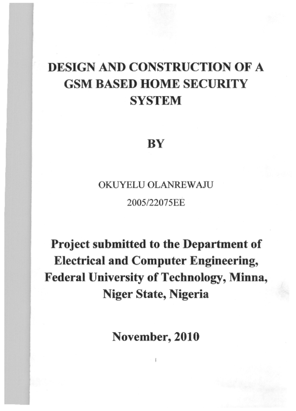 (PDF) DESIGN AND CONSTRUCTION OF A GSM BASED HOME SECURITY SYSTEM BY ...