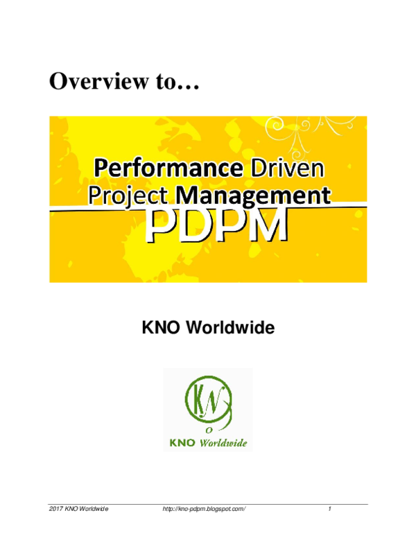 (PDF) Performance Driven Project Management
