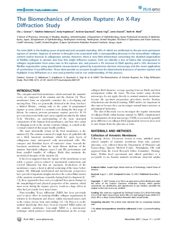  pdf the biomechanics of amnion rupture an x ray diffraction study