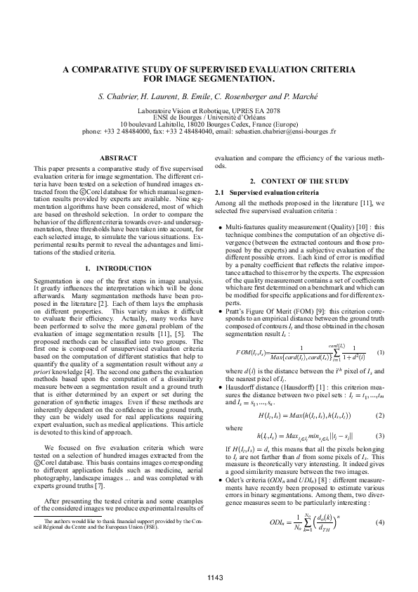 (PDF) A comparative study of supervised evaluation criteria for image ...