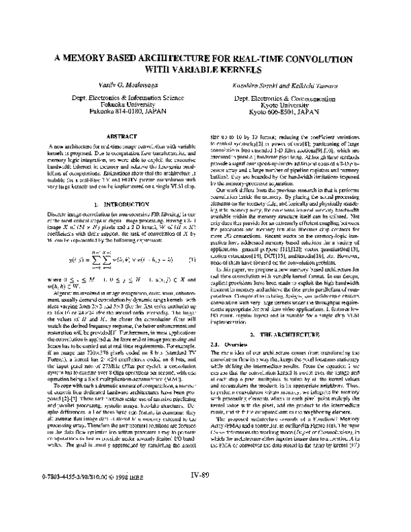 (PDF) A memory based architecture for real-time convolution with ...