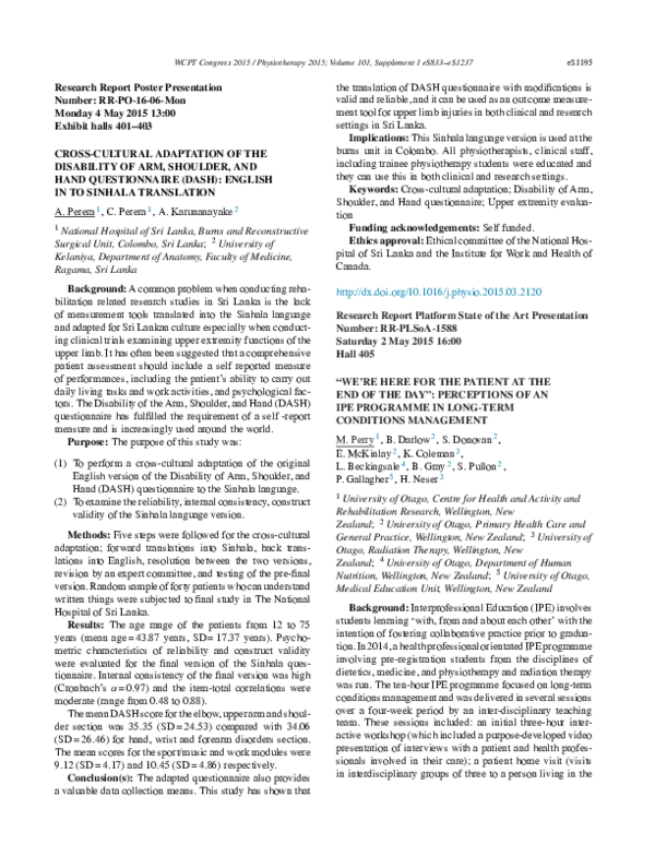 (PDF) CROSS-CULTURAL ADAPTATION OF THE DISABILITY OF ARM, SHOULDER, AND ...