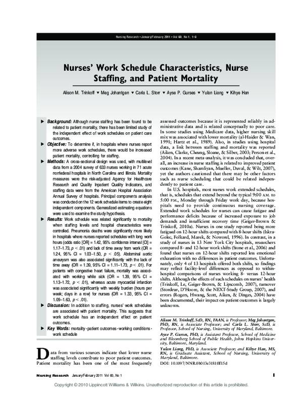pdf-nurses-work-schedule-characteristics-nurse-staffing-and