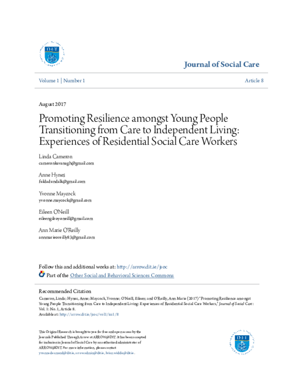 (PDF) Promoting Resilience amongst Young People