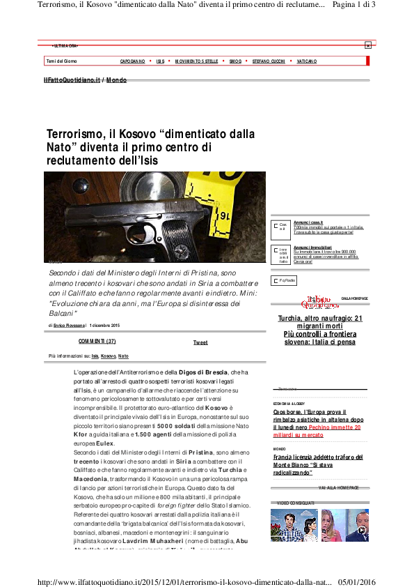 (PDF) Temi del Giorno CAPODANNO BULLET ISIS BULLET MOVIMENTO 5 STELLE