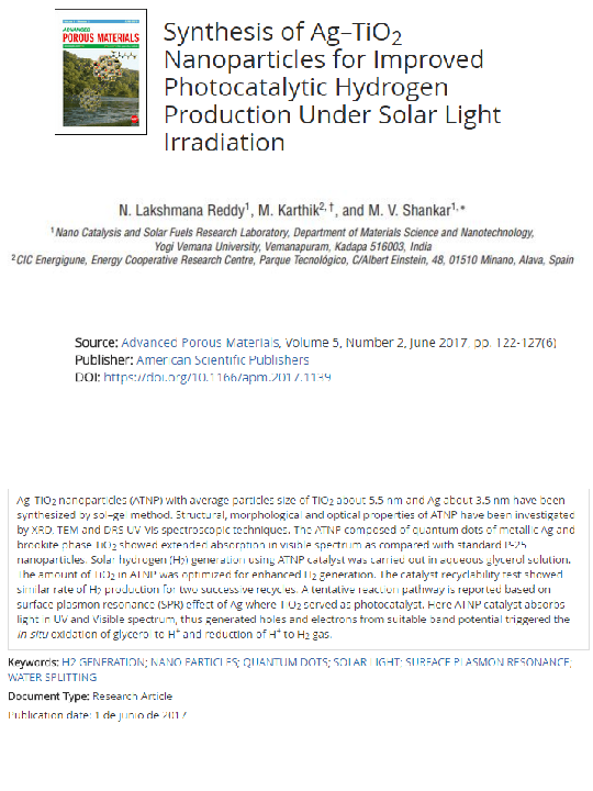 (PDF) Synthesis of Ag–TiO2 Nanoparticles for Improved Photocatalytic ...
