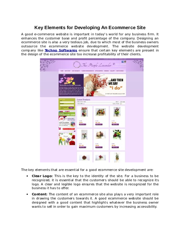 (PDF) Key Elements for Developing An Ecommerce Site