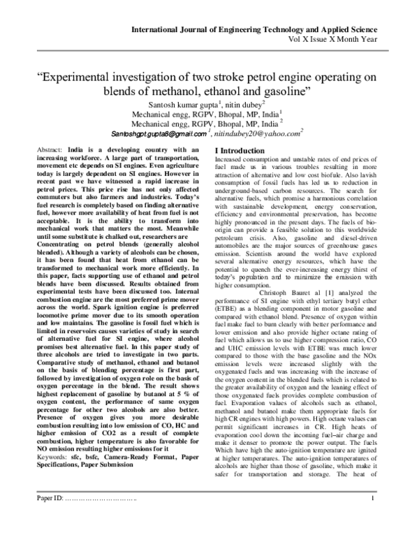 (PDF) " Experimental investigation of two stroke petrol engine ...