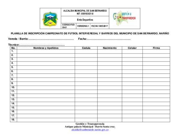 Planilla De Inscripcion De Deportistas Futbol Pdf - vrogue.co