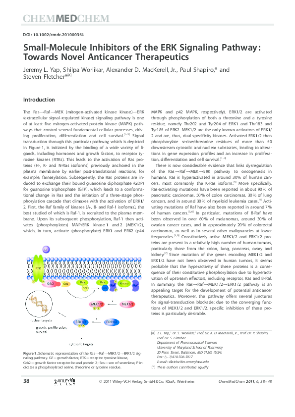 (PDF) Small-Molecule Inhibitors of the ERK Signaling Pathway: Towards ...