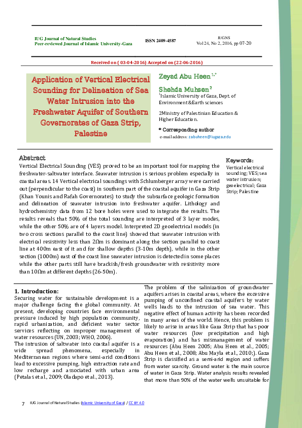 (PDF) Application of Vertical Electrical Sounding for Delineation of ...