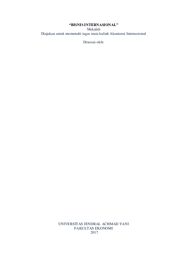 Doc Bisnis Internasional Makalah Diajukan Untuk Memenuhi Tugas Mata Kuliah Akuntansi Internasional Mega Lestari Academia Edu