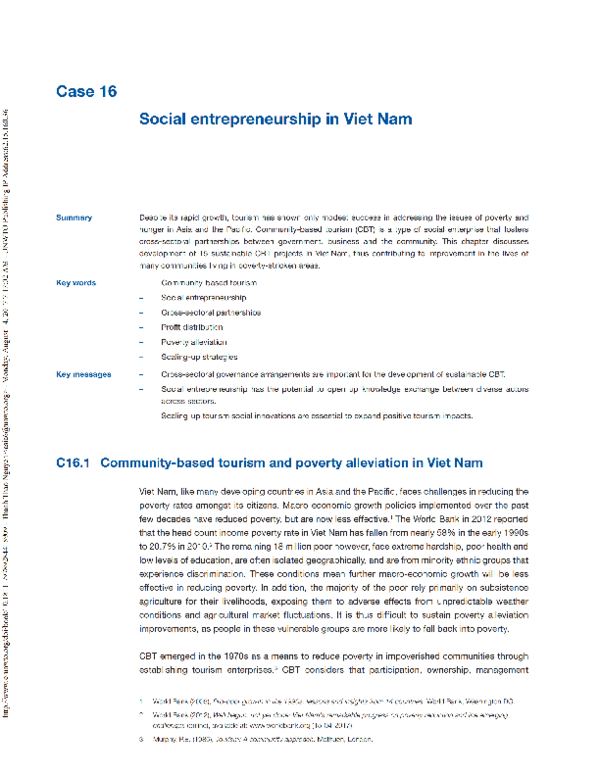 (PDF) Social entrepreneurship in Vietnam , 2017 UNWTO report