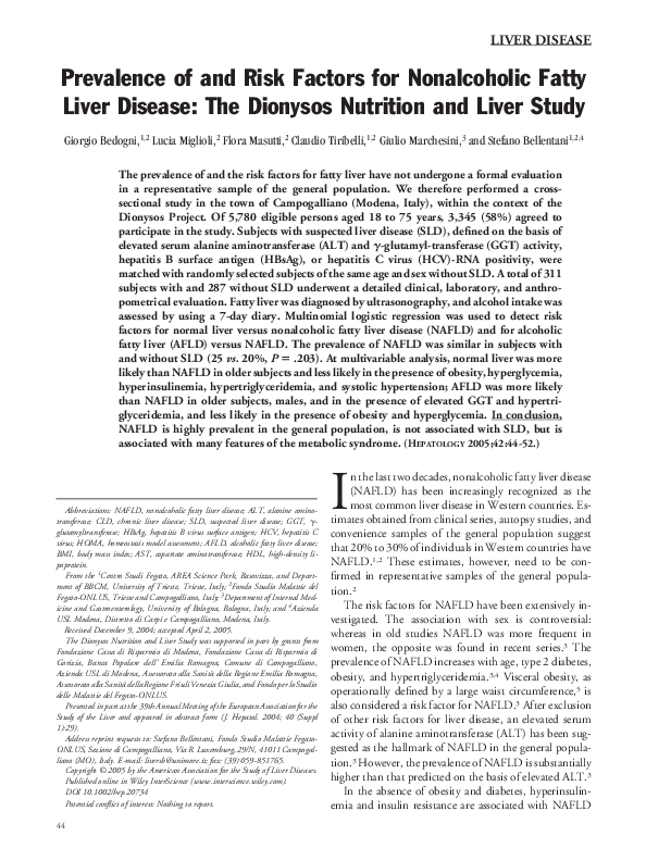 (PDF) Prevalence of and risk factors for nonalcoholic fatty liver ...